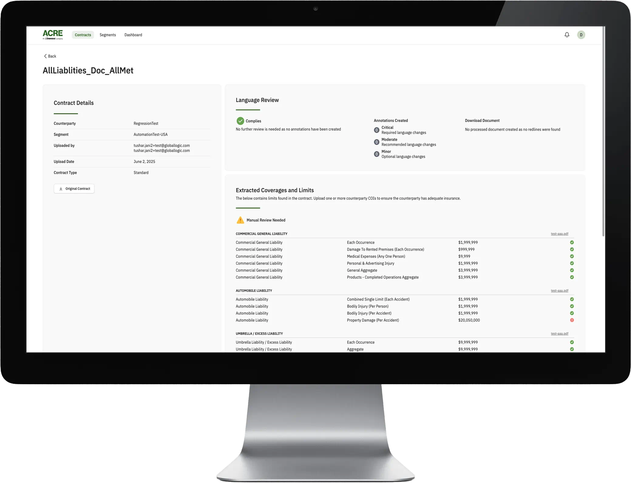 ACRE - Contract Summary